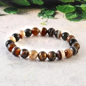 Brown Banded Agate Stability & Grounding Bracelet - Image 3